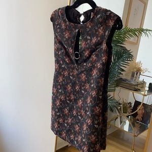 Floral backless mini dress